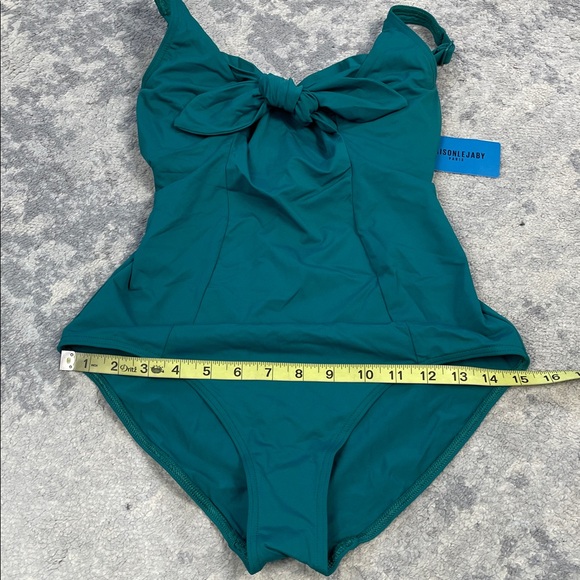 NWT Maison Lejaby Norma Jeane Ballerina Swimsuit One Piece Underwire Teal Sz 32F - Picture 6 of 12